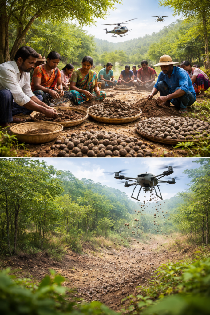 Jharkhand seed ball forest regeneration Jharkhand seed ball forest regeneration