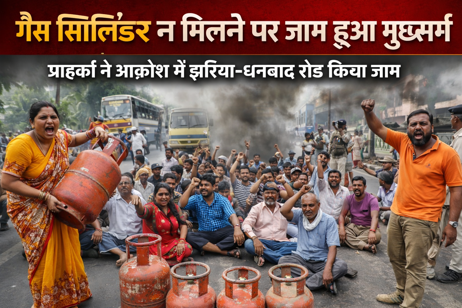 Jharia Dhanbad Road Jam Protest