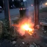 Fire in underground cables